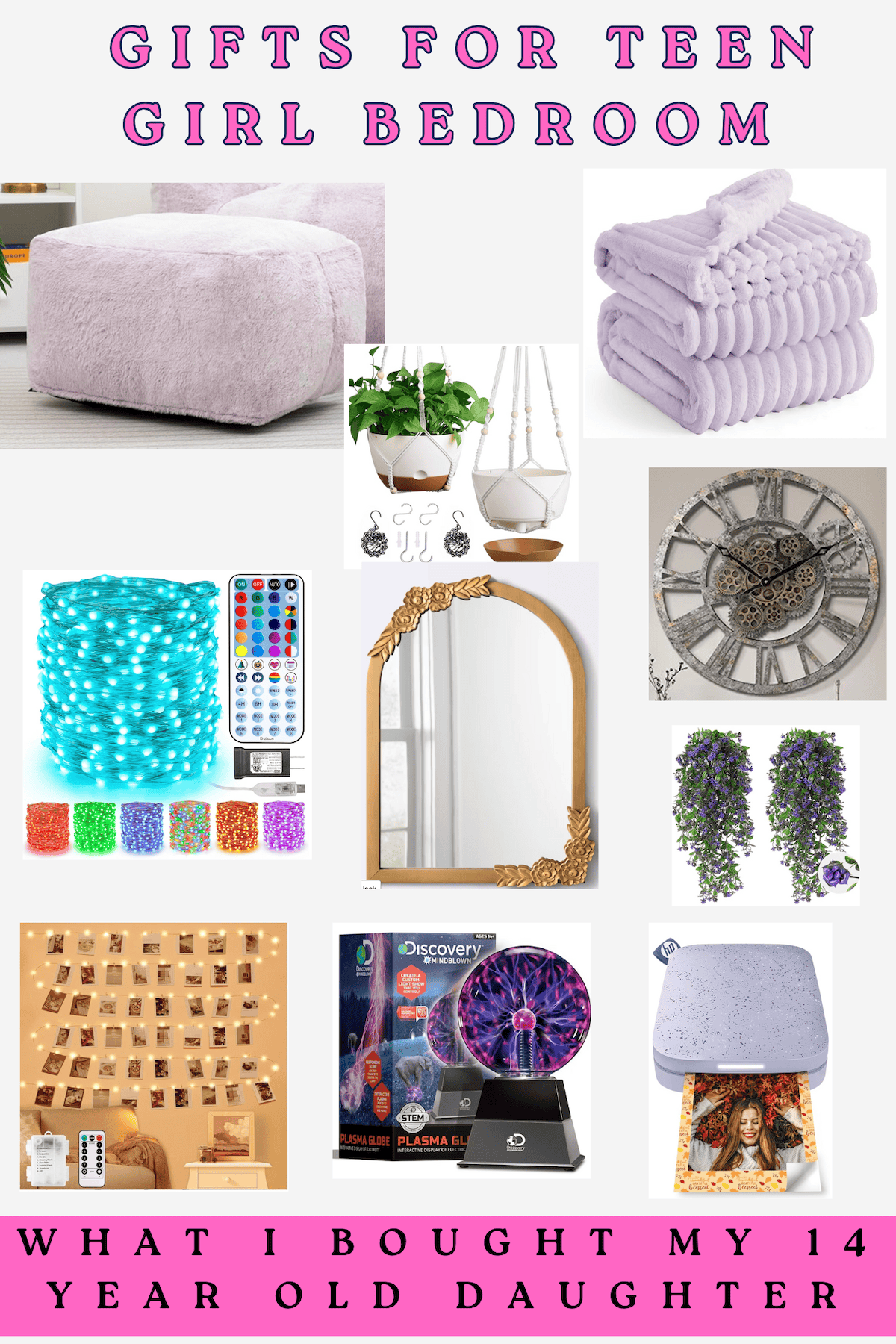 Teen girl bedroom gift ideas. Ideas your teenage daughter will love. 14 year old girl gift ideas. Wishlist ideas for teen daughter. Room decor ideas for teen girl